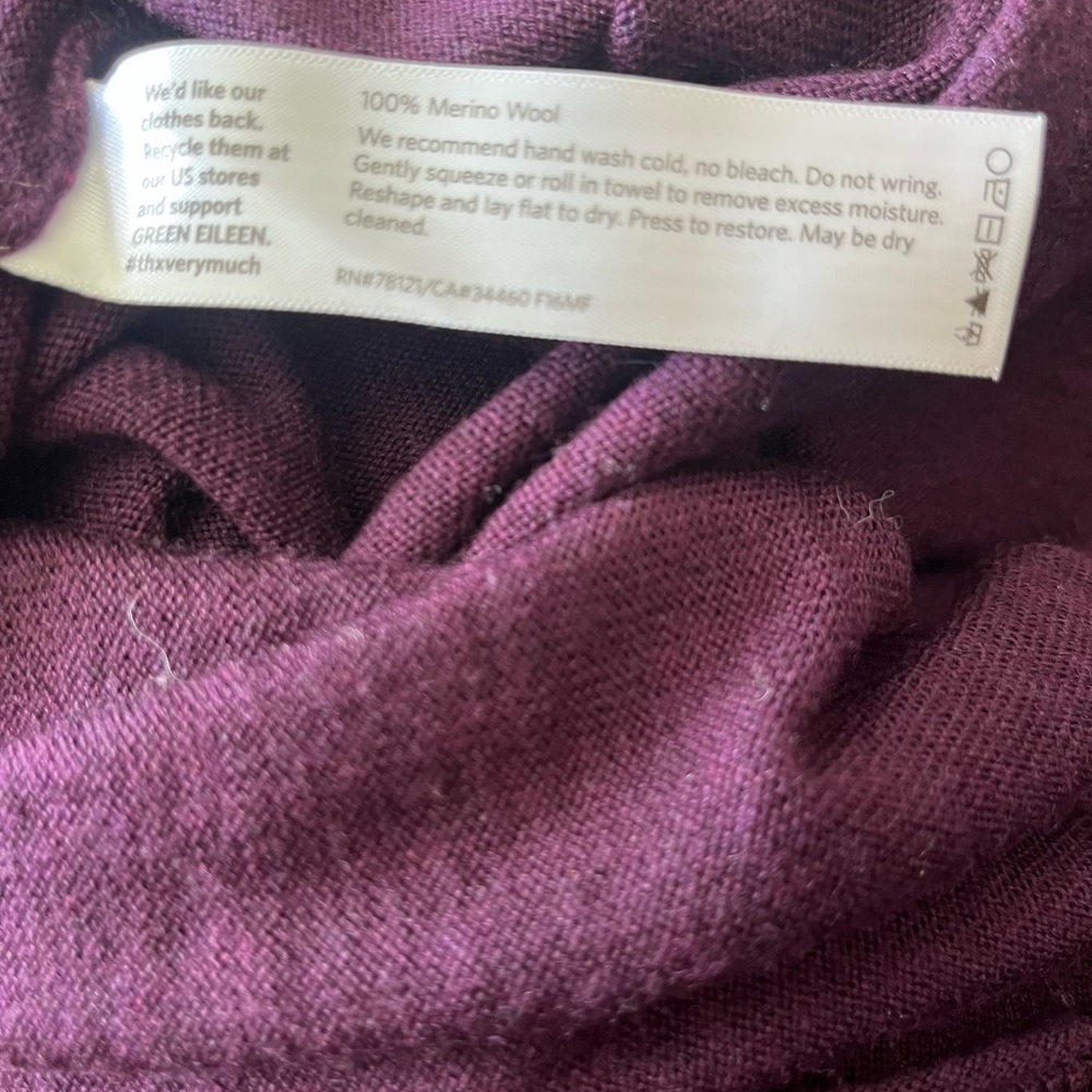 Eileen Fisher 100% Merino Wool Mock Neck‎ Sweater Size M - Picture 4 of 4